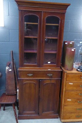 Lot 5016 - Victorian mahogany glazed bookcase with...