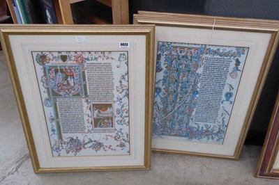 Lot 5023 - 3 framed and glazed calligraphy prints