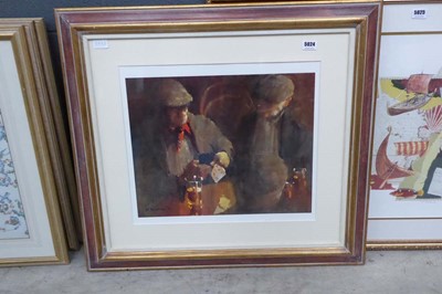 Lot 5024 - Framed and glazed print of the card players