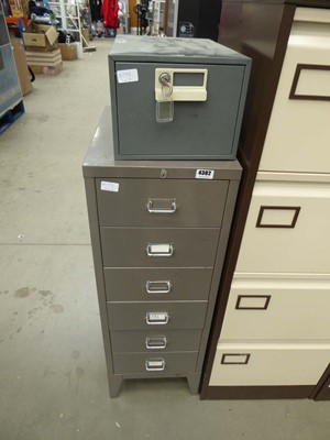 Lot 4382 - Metal multi-drawer office filing cabinet and a...