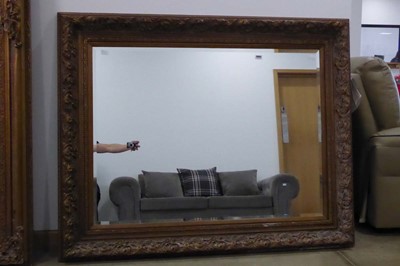 Lot 5045 - Large rectangular bevelled mirror in floral...