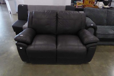 Lot 5050 - Brown leather effect 2 seater sofa
