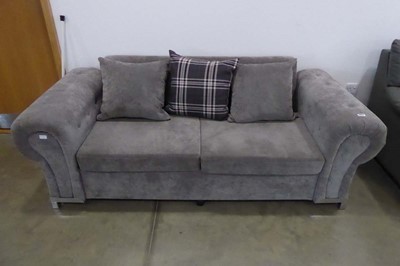 Lot 5053 - Grey fabric 3 seater