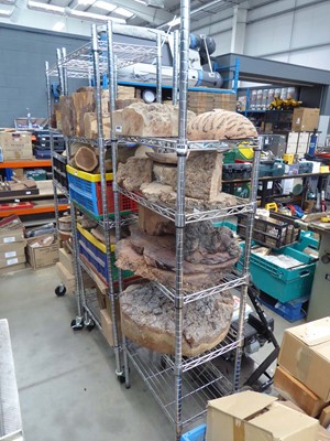 Lot 4436 - 3 metal storage racks (wood not included)