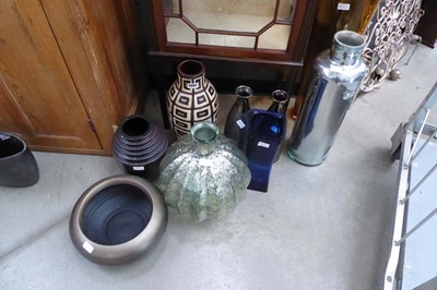 Lot 5064 - Quantity of terracotta and glass vases, plus...