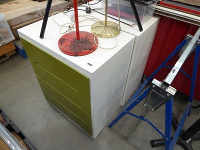 Lot 4443 - 2 wooden work shop storage cupboards