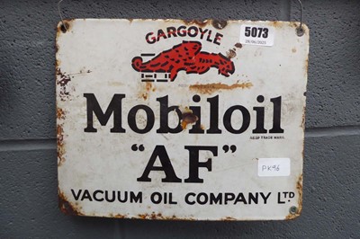 Lot 5073 - Enamelled mobile oil sign