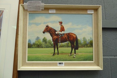 Lot 5077 - Oil on canvas by L. V. Norwood, Lester Piggott