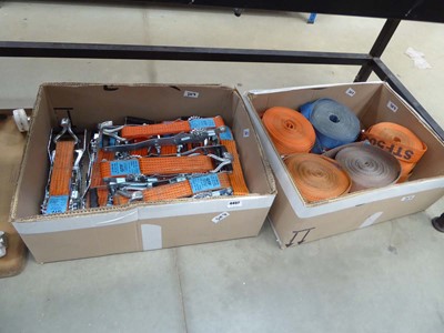 Lot 4457 - 2 boxes containing a large qty of ratchet straps