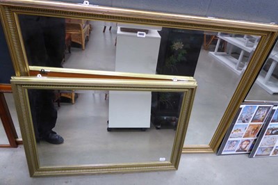 Lot 5092 - 2 rectangular bevelled mirrors in gilt painted...