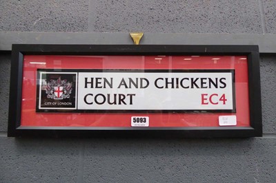 Lot 5093 - Replica Hen and Chickens Court sign