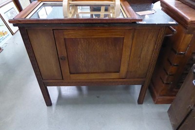 Lot 5102 - Oak marble topped washstand with Edwardian...
