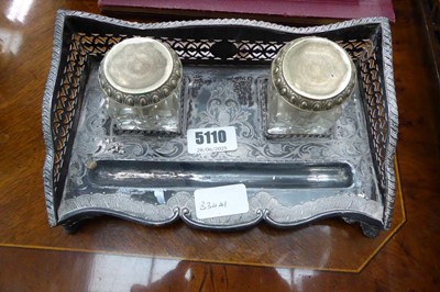 Lot 5110 - Silver-plated desk tidy