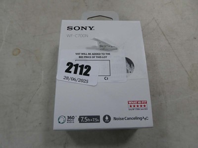 Lot 2112 - Boxed pair of Sony WFC700N noise cancelling...
