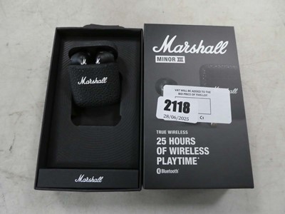 Lot 2118 - Boxed pair of Marshall Minor 3 wireless...