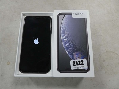 Lot 2122 - Boxed Apple iPhone XR in black, 64GB, model...