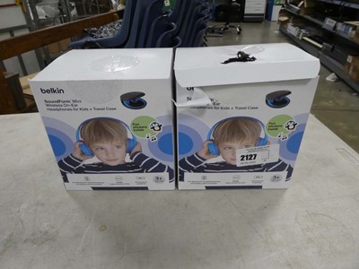 Lot 2127 - 2 boxed pair of Belkin children's headphones