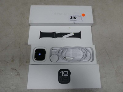 Lot 2177 - Apple watch series 10 42mm jet black model...