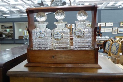 Lot 5126 - Oak 3 bottle Tantalus
