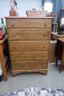 Lot 5128 - A Beech chest of 5 drawers