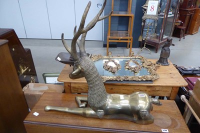 Lot 5129 - Brass figure of a stag