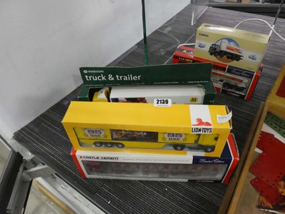Lot 2139 - Selection of 9 diecast trucks and lorries, in...