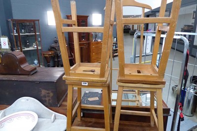 Lot 5138 - 4 x Beech laboratory stools