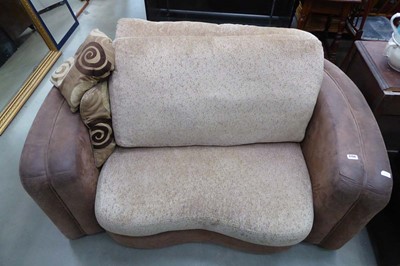 Lot 5154 - Suede and fabric cuddle chair
