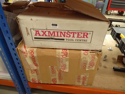 Lot 4498 - 2 boxes containing a qty of work shop plinth tops
