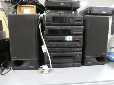 Lot 2195 - Kenwood stacked music system consisting of...