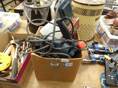 Lot 4502 - Box containing an assortment of power tools to...