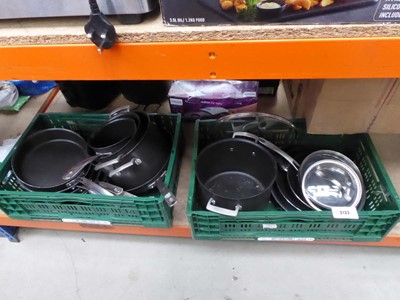 Lot 3133 - 2 trays of Kirkland pots and pans