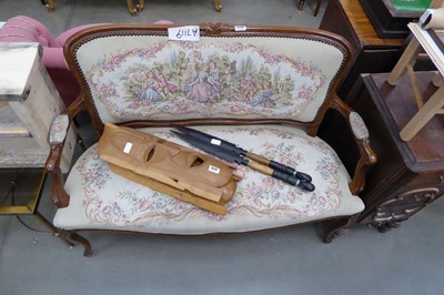 Lot 5176 - A two-seater settee with floral embroidery