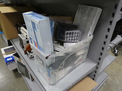 Lot 2212 - Box of various items inc. jewellery sanitizer,...