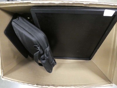 Lot 2213 - Box containing Sony Vaio laptop, Dell monitor etc