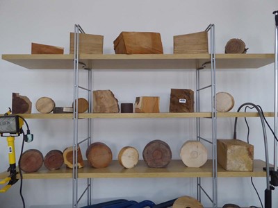 Lot 4525 - Qty of wood turning blanks and a wooden box...