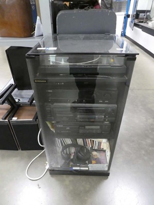 Lot 2223 - Music system in cabinet inc, Pioneer PL225...