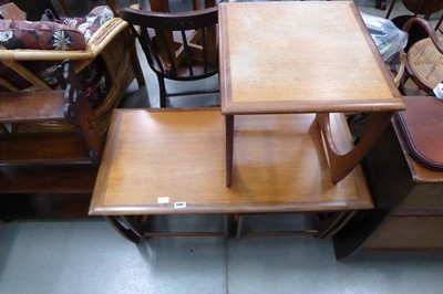 Lot 5187 - A Teak coffee table with two lamp tables...