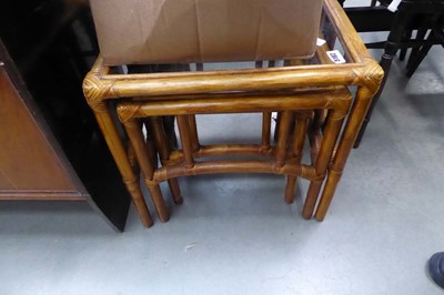 Lot 5192 - Cane nest of three tables