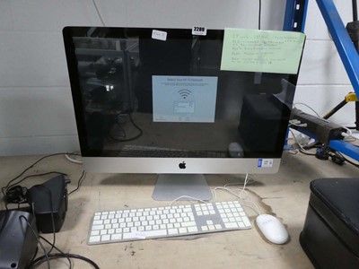 Lot 2289 - 27" Apple iMac with keyboard and mouse A1312
