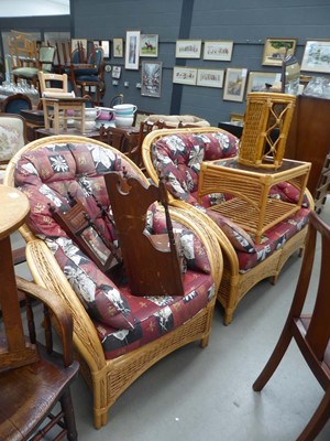 Lot 5201 - Conservatory two seater sofa plus an armchair,...