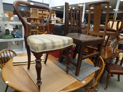 Lot 5208 - Georgian Oak chair plus a Victorian balloon...