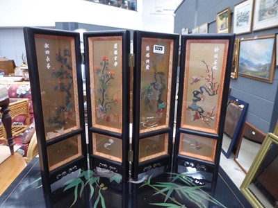 Lot 5223 - Miniature tabletop 3 fold Chinese screen