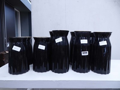 Lot 5225 - 10 black painted glass vases