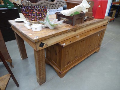 Lot 5232 - Rustic pine kitchen table