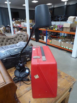 Lot 5237 - Adjustable table lamp plus a Bernina sewing...