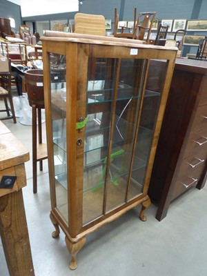 Lot 5239 - Glazed walnut single door China cabinet