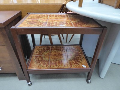 Lot 5242 - Tile top 2 tier tea trolley