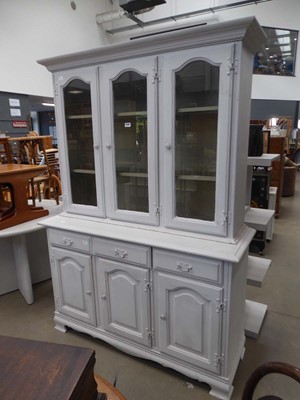 Lot 5245 - Painted triple door dresser with cupboard base...