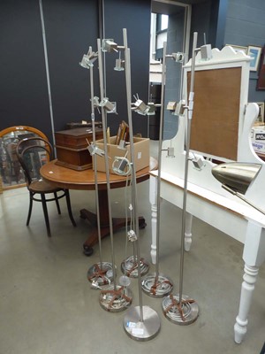 Lot 5254 - 6 chrome finished adjustable floor lamps